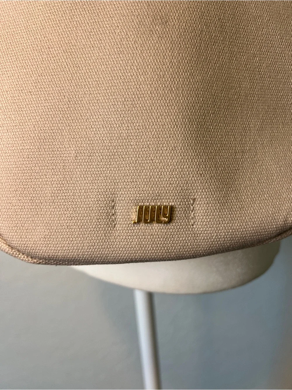 JULY Everyday Crescent Dumpling Bag Minimalist Canvas Sling Crossbody Beige